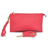 96100, 9.5"L PU SOFT LEATHER CLUTCH CROSSBODY BAG