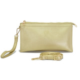 96100, 9.5"L PU SOFT LEATHER CLUTCH CROSSBODY BAG