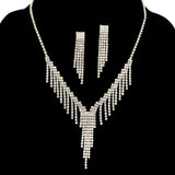 96104, CRYSTAL RHINESTONE NECKLACE SET, WEDDING, BRIDAL, PROM