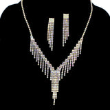 96104, CRYSTAL RHINESTONE NECKLACE SET, WEDDING, BRIDAL, PROM