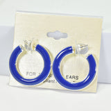 96105, 1.25" ENAMEL ROUND HOOP EARRING