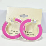 96106, 1.75" ENAMEL ROUND HOOP EARRING