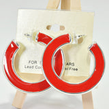 96107, 2" ENAMEL ROUND HOOP EARRING