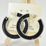 96107, 2" ENAMEL ROUND HOOP EARRING