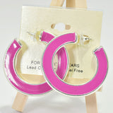 96107, 2" ENAMEL ROUND HOOP EARRING