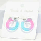 96109, 1"L MATTE THICK ROUND HOOP EARRING