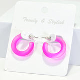 96109, 1"L MATTE THICK ROUND HOOP EARRING