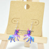 96114, UNICORN ENAMEL DANGLE EARRING