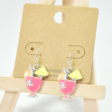 96117, MARGARITA COCKTAIL ENAMEL DANGLE EARRING