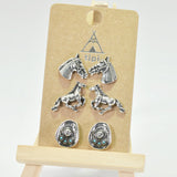 96125, WESTERN HORSE STUD EARRING SET
