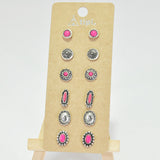 96132, WESTERN CONCHO ACCENT STUD EARRING SET