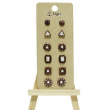 96133, WESTERN GEOMETRIC CONCHO ACCENT STUD EARRING SET