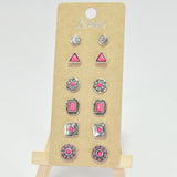 96133, WESTERN GEOMETRIC CONCHO ACCENT STUD EARRING SET