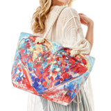 96148, HEART PAINT BRUSHED BEACH BAG, VALENTINE'S DAY