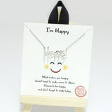 96170, GOLD DIPPED, "HAPPY" WORD NECKLACE