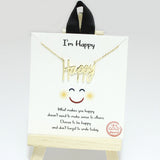 96170, GOLD DIPPED, "HAPPY" WORD NECKLACE