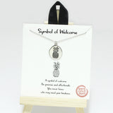96171, GOLD DIPPED, "SYMBOL OF WELCOME" PINEAPPLE ENGRAVED NECKLACE