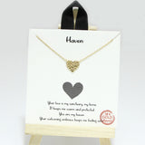 96174, GOLD DIPPED, "HAVEN" DAINTY HEART NECKLACE, VALENTINE'S DAY