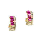 96180, RHINESTONE ACCENT ROUND HOOP EARRING