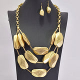 96188, CHUNKY GEOMETRIC LAYERED NECKLACE