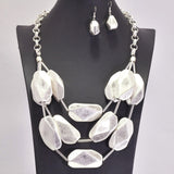 96188, CHUNKY GEOMETRIC LAYERED NECKLACE