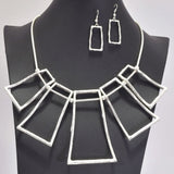 96189, CUTOUT GEOMETRIC METAL NECKLACE