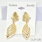 96191, 3"L, CUTOUT METAL CLIP ON EARRING