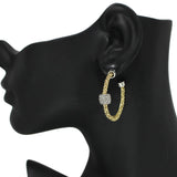 96211, PAVE RHINESTONE ACCENT HOOP EARRING