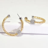 96211, PAVE RHINESTONE ACCENT HOOP EARRING