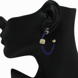 96211, PAVE RHINESTONE ACCENT HOOP EARRING