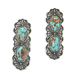 96219, 2"L, WESTERN TURQUOISE STONE EARRING