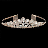 96237, CRYSTAL RHINESTONE CROWN TIARA WITH HAIR COMB, WEDDING, BRIDAL, PROM, PAGEANT