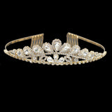96237, CRYSTAL RHINESTONE CROWN TIARA WITH HAIR COMB, WEDDING, BRIDAL, PROM, PAGEANT