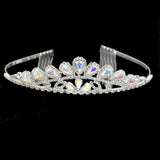 96237, CRYSTAL RHINESTONE CROWN TIARA WITH HAIR COMB, WEDDING, BRIDAL, PROM, PAGEANT