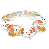 96241, DOG PUPPY ENAMEL MAGNETIC CLOSURE BRACELET