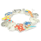 96242, VACATION THEME ENAMEL MAGNETIC CLOSURE BRACELET