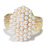 96430, OVAL PEARL STUDDED BANGLE BRACELET