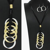 96447, MULTI ROUND LOOP LONG PENDANT NECKLACE