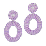 96453, OVAL SHAPE RAFFIA EARRING