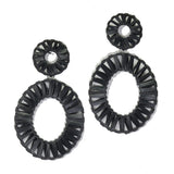96453, OVAL SHAPE RAFFIA EARRING