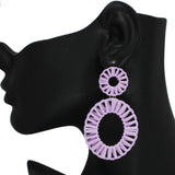 96453, OVAL SHAPE RAFFIA EARRING