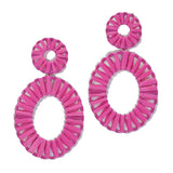96453, OVAL SHAPE RAFFIA EARRING