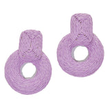 96456, RAFFIA GEOMETRIC EARRING
