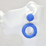 96458, RAFFIA ROUND DANGLE EARRING