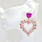 96459, HEART RHINESTONE EARRING, VALENTINE'S DAY