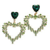 96459, HEART RHINESTONE EARRING, VALENTINE'S DAY