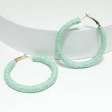 96465, 50MM RAFFIA ROUND HOOP EARRING