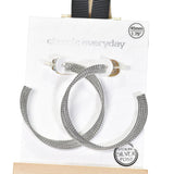 96467, 45MM TEXTURED SPIRAL ROUND HOOP HYPOALLERGENIC EARRING/STERLING SILVER POST