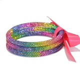 96482, BLING GLITTER STONE MULTI LAYERED BANGLE BRACELET