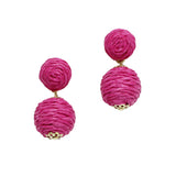 96499, RAFFIA BALL DANGLE EARRING
